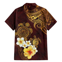 Polynesian Turtle Family Matching Mermaid Dress and Hawaiian Shirt Plumeria Hibiscus Pattern Oxblood LT03 - Polynesian Pride