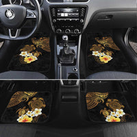Polynesian Turtle Car Mats Plumeria Hibiscus Pattern Black Color