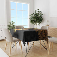 Polynesian Turtle Tablecloth Plumeria Hibiscus Pattern Black Color