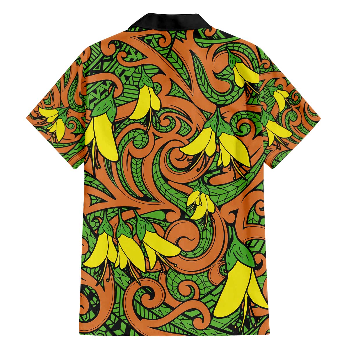 New Zealand Kowhai Flowers Family Matching Off The Shoulder Long Sleeve Dress and Hawaiian Shirt Maori Koru Pattern LT03 - Polynesian Pride