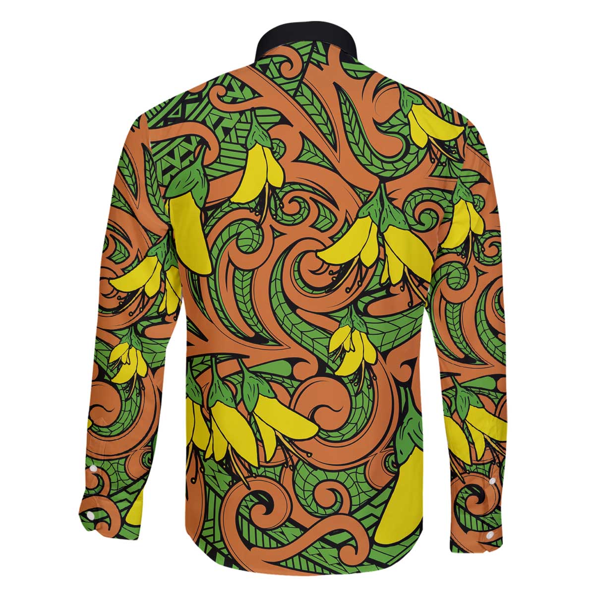 New Zealand Kowhai Flowers Family Matching Off Shoulder Short Dress and Hawaiian Shirt Maori Koru Pattern LT03 - Polynesian Pride