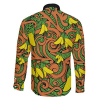 New Zealand Kowhai Flowers Family Matching Summer Maxi Dress and Hawaiian Shirt Maori Koru Pattern LT03 - Polynesian Pride