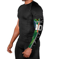 Custom Aotearoa South Africa Rugby Freedom Cup Arm Sleeves Maori Silver Fern Art and Sporty Flag SA LT03 - Polynesian Pride
