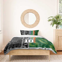Custom Aotearoa South Africa Rugby Freedom Cup Bedding Set Maori Silver Fern Art and Sporty Flag SA LT03 - Polynesian Pride