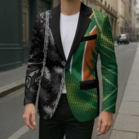 Custom Aotearoa South Africa Rugby Freedom Cup Blazer Maori Silver Fern Art and Sporty Flag SA LT03 - Polynesian Pride