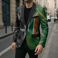 Custom Aotearoa South Africa Rugby Freedom Cup Blazer Maori Silver Fern Art and Sporty Flag SA LT03 - Polynesian Pride