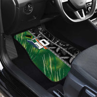 Custom Aotearoa South Africa Rugby Freedom Cup Car Mats Maori Silver Fern Art and Sporty Flag SA LT03 - Polynesian Pride
