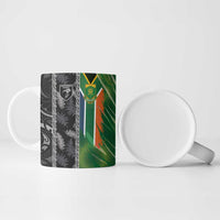 Custom Aotearoa South Africa Rugby Freedom Cup Ceramic Mug Maori Silver Fern Art and Sporty Flag SA LT03 - Polynesian Pride