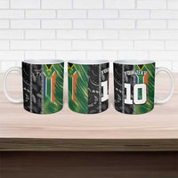 Custom Aotearoa South Africa Rugby Freedom Cup Ceramic Mug Maori Silver Fern Art and Sporty Flag SA LT03 - Polynesian Pride