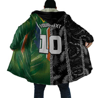 Custom Aotearoa South Africa Rugby Freedom Cup Cloak Maori Silver Fern Art and Sporty Flag SA LT03 - Polynesian Pride