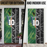 Custom Aotearoa South Africa Rugby Freedom Cup Door Cover Maori Silver Fern Art and Sporty Flag SA LT03 - Polynesian Pride
