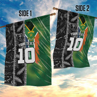 Custom Aotearoa South Africa Rugby Freedom Cup Garden Flag Maori Silver Fern Art and Sporty Flag SA LT03 - Polynesian Pride