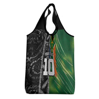 Custom Aotearoa South Africa Rugby Freedom Cup Grocery Bag Maori Silver Fern Art and Sporty Flag SA LT03 - Polynesian Pride