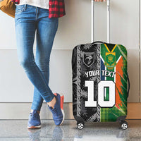 Custom Aotearoa South Africa Rugby Freedom Cup Luggage Cover Maori Silver Fern Art and Sporty Flag SA LT03 - Polynesian Pride