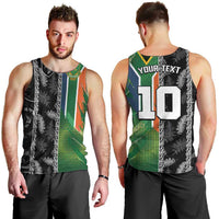 Custom Aotearoa South Africa Rugby Freedom Cup Men Tank Top Maori Silver Fern Art and Sporty Flag SA LT03 - Polynesian Pride