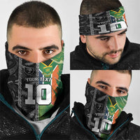 Custom Aotearoa South Africa Rugby Freedom Cup Neck Gaiter Maori Silver Fern Art and Sporty Flag SA LT03 - Polynesian Pride