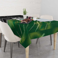 Custom Aotearoa South Africa Rugby Freedom Cup Tablecloth Maori Silver Fern Art and Sporty Flag SA LT03 - Polynesian Pride