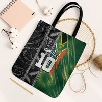 Custom Aotearoa South Africa Rugby Freedom Cup Tote Bag Maori Silver Fern Art and Sporty Flag SA LT03 Black Strap One Size Black - Polynesian Pride