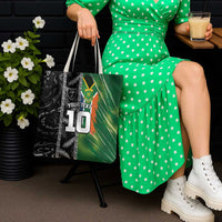 Custom Aotearoa South Africa Rugby Freedom Cup Tote Bag Maori Silver Fern Art and Sporty Flag SA LT03 - Polynesian Pride