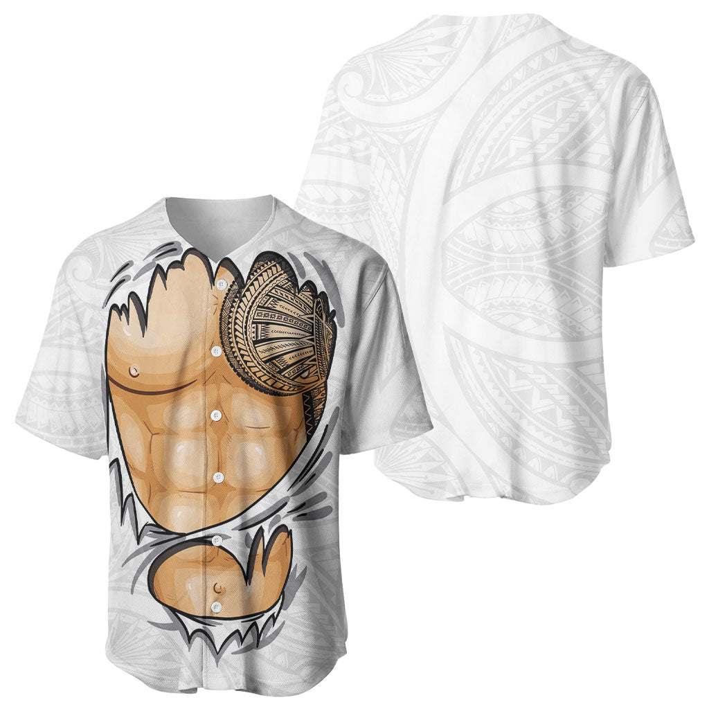 Samoan Tatau Baseball Jersey Tattoo Reveal Effect LT03 - Polynesian Pride