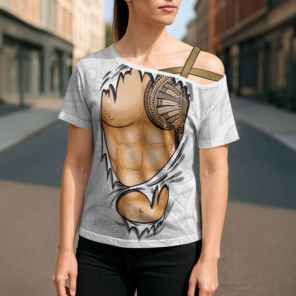 Samoan Tatau Cross Shoulder Shirt Tattoo Reveal Effect LT03 - Polynesian Pride