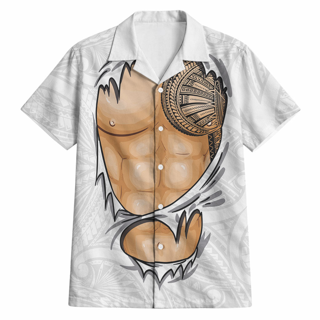 Samoan Tatau Hawaiian Shirt Tattoo Reveal Effect LT03 White - Polynesian Pride