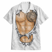Samoan Tatau Hawaiian Shirt Tattoo Reveal Effect LT03 White - Polynesian Pride