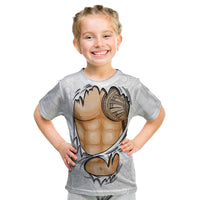 Samoan Tatau Kid T Shirt Tattoo Reveal Effect LT03 White - Polynesian Pride