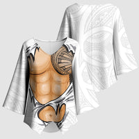 Samoan Tatau Kimono Sleeve Blouse Tattoo Reveal Effect LT03 - Polynesian Pride