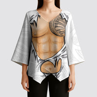 Samoan Tatau Kimono Sleeve Blouse Tattoo Reveal Effect LT03 - Polynesian Pride