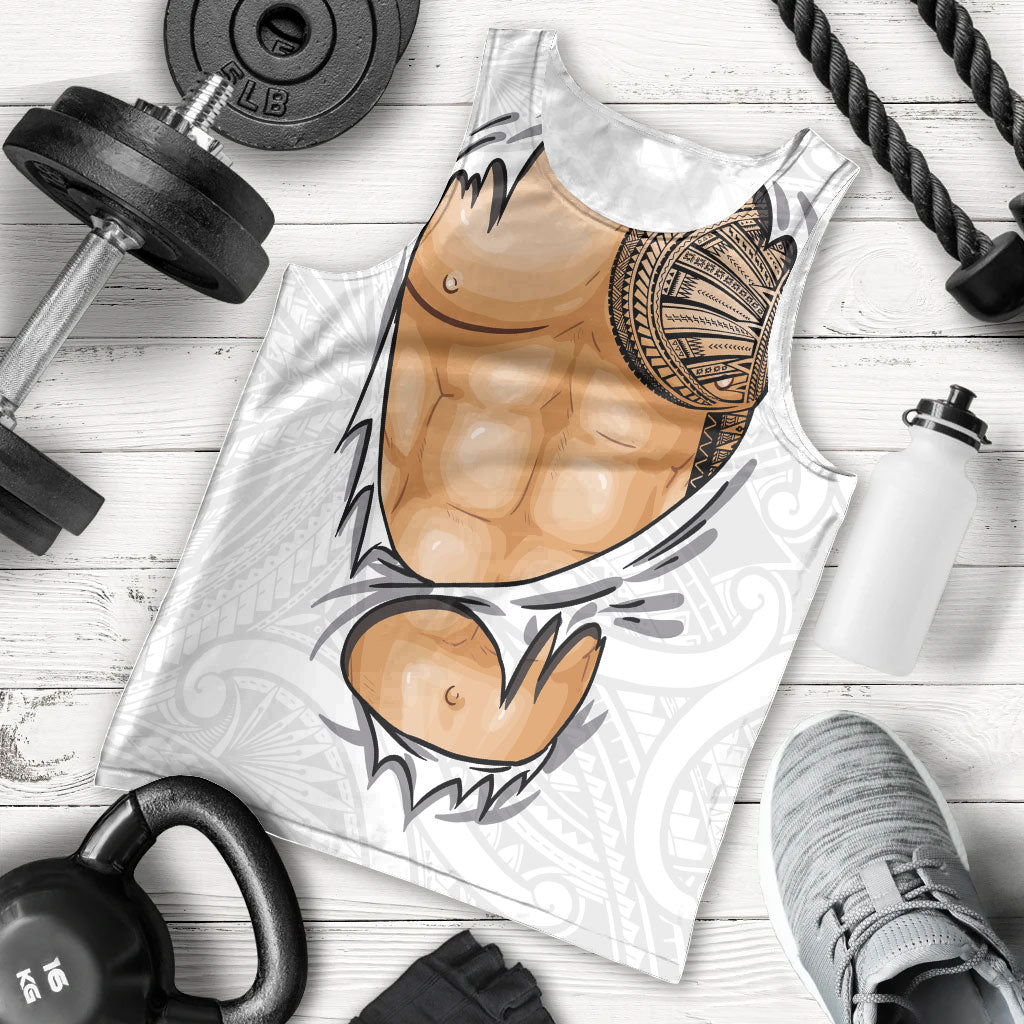 Samoan Tatau Men Tank Top Tattoo Reveal Effect LT03 - Polynesian Pride
