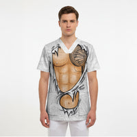 Samoan Tatau Scrub Top Tattoo Reveal Effect LT03 - Polynesian Pride