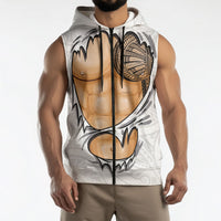 Samoan Tatau Sleeveless Zip Hoodie Tattoo Reveal Effect LT03 - Polynesian Pride