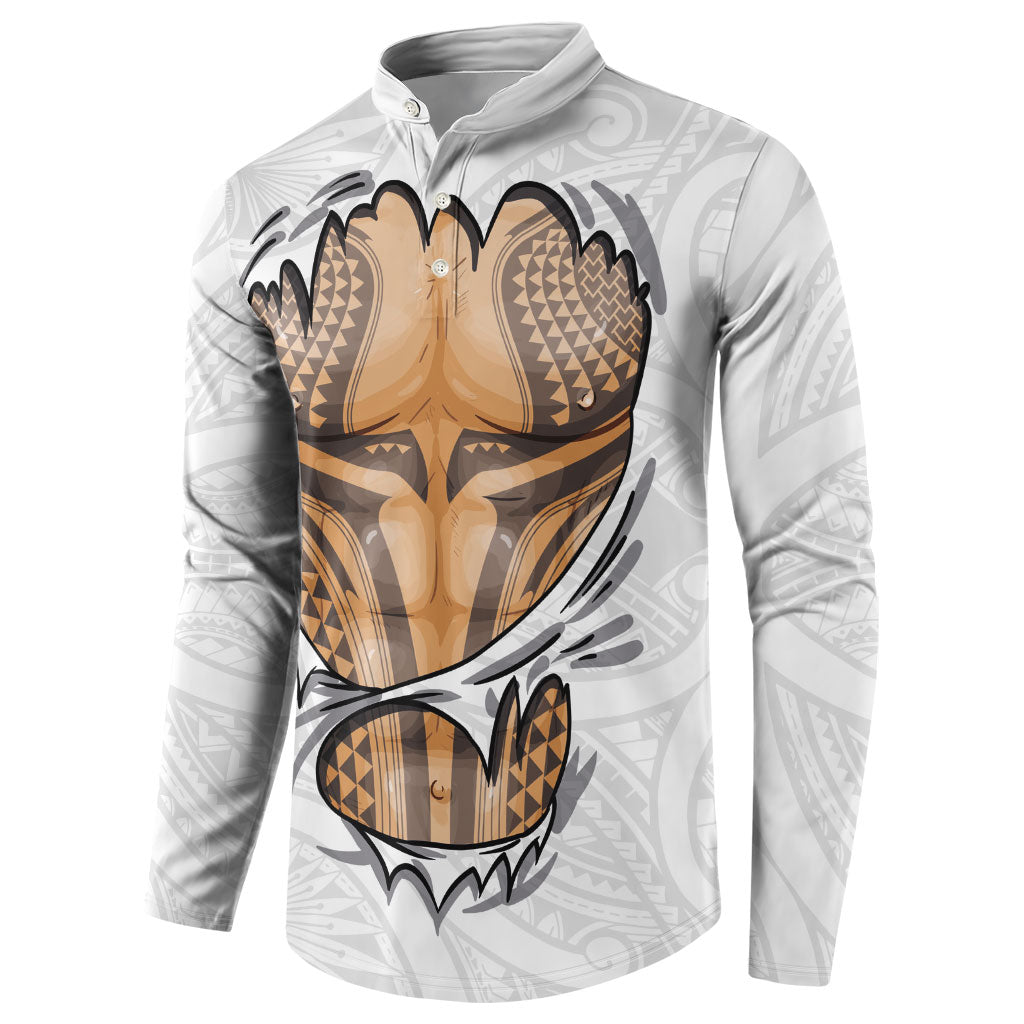 Hawaiian Kakau Button Sweatshirt Aquaman Tattoo Reveal Effect LT03 - Polynesian Pride
