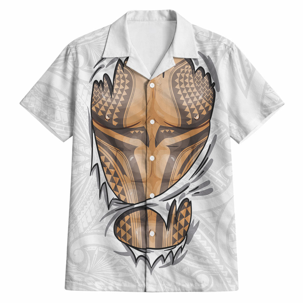 Hawaiian Kakau Hawaiian Shirt Aquaman Tattoo Reveal Effect LT03 White - Polynesian Pride