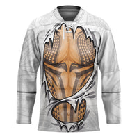 Hawaiian Kakau Hockey Jersey Aquaman Tattoo Reveal Effect LT03 Unisex White - Polynesian Pride