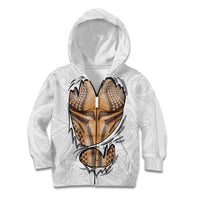 Hawaiian Kakau Kid Hoodie Aquaman Tattoo Reveal Effect LT03 Zip Hoodie White - Polynesian Pride