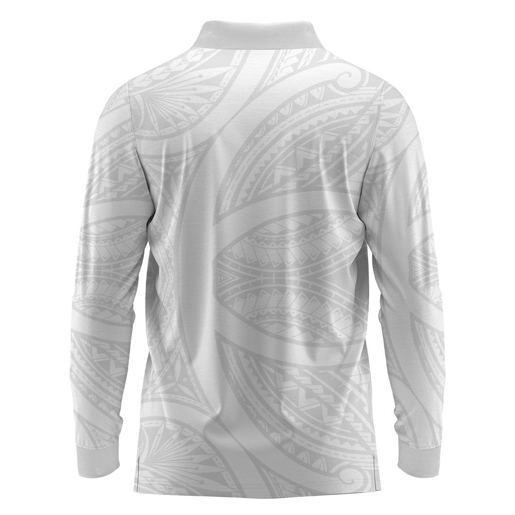 Hawaiian Kakau Long Sleeve Polo Shirt Aquaman Tattoo Reveal Effect LT03 - Polynesian Pride