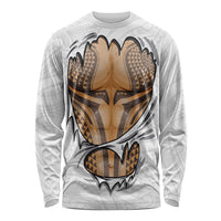 Hawaiian Kakau Long Sleeve Shirt Aquaman Tattoo Reveal Effect LT03 Unisex White - Polynesian Pride