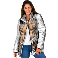 Hawaiian Kakau Padded Jacket Aquaman Tattoo Reveal Effect LT03 Women White - Polynesian Pride