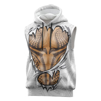 Hawaiian Kakau Sleeveless Hoodie Aquaman Tattoo Reveal Effect LT03 White - Polynesian Pride