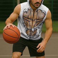 Hawaiian Kakau Sleeveless Zip Hoodie Aquaman Tattoo Reveal Effect LT03 - Polynesian Pride
