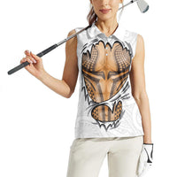 Hawaiian Kakau Women Sleeveless Polo Shirt Aquaman Tattoo Reveal Effect LT03 - Polynesian Pride