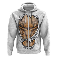 Hawaiian Kakau Zip Hoodie Aquaman Tattoo Reveal Effect LT03 Zip Hoodie White - Polynesian Pride