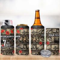 Pearl Harbor Remembrance Day Personalized 4 in 1 Can Cooler Tumbler Memories of December 7 with Red Poppy Lei LT03 - Polynesian Pride