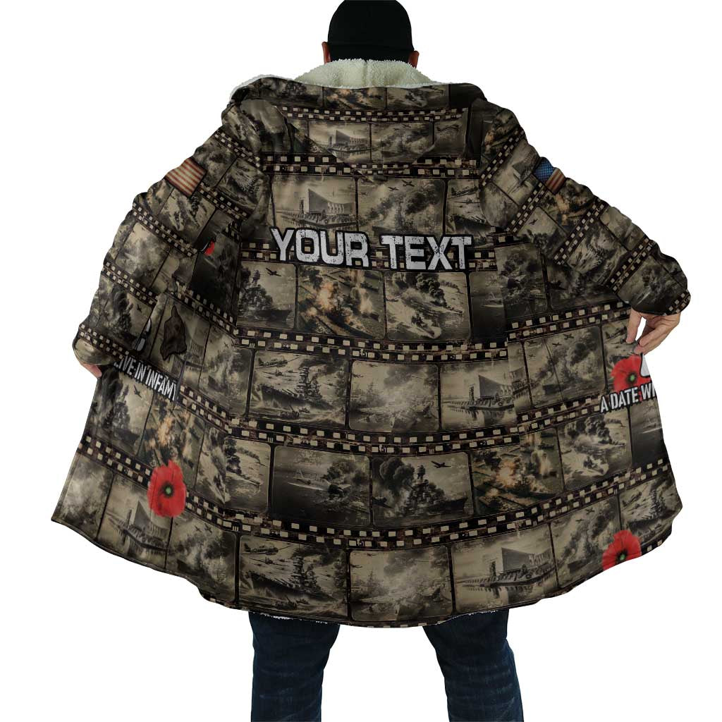 Pearl Harbor Remembrance Day Personalized Cloak Memories of December 7 with Red Poppy Lei - Polynesian Pride