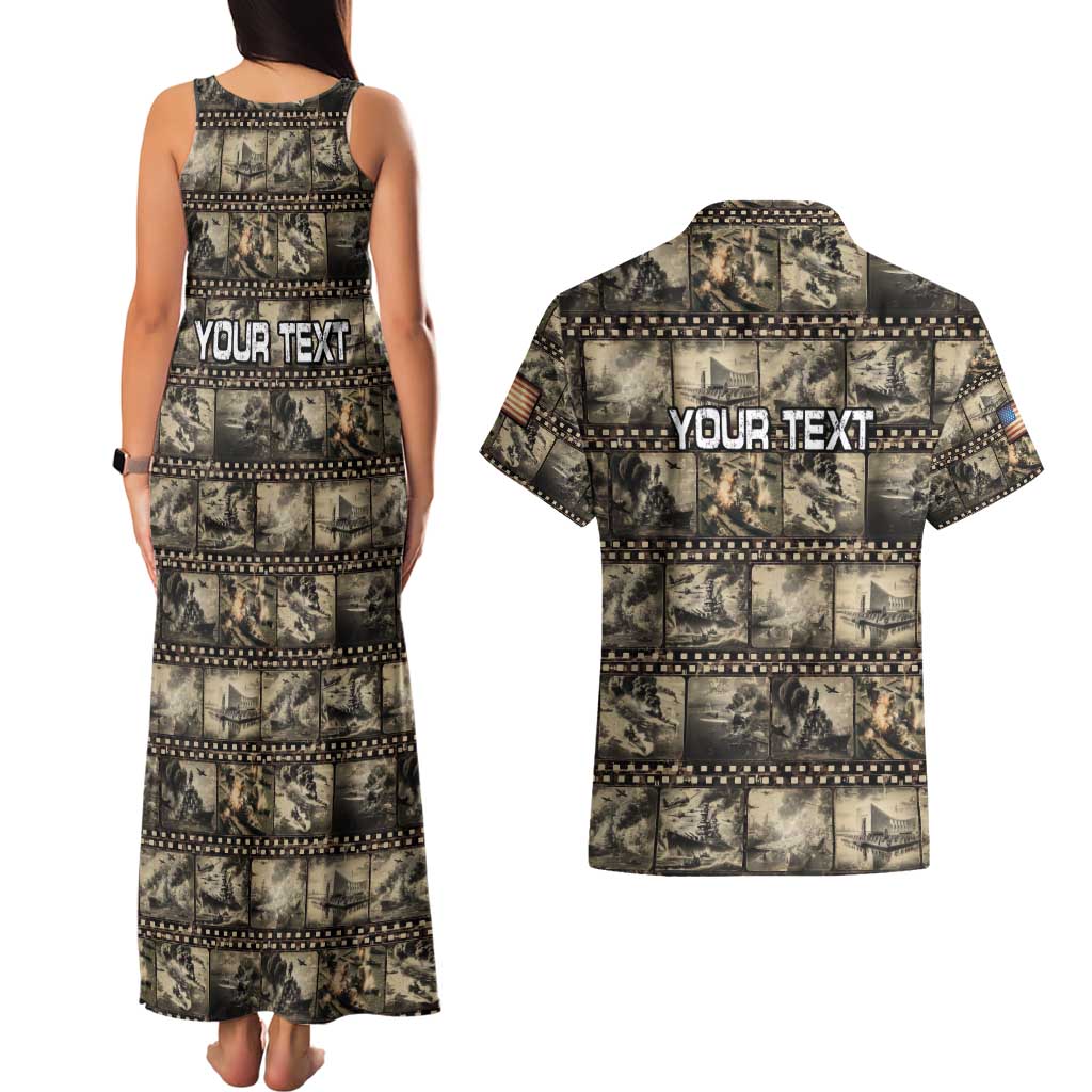 Pearl Harbor Remembrance Day Personalized Couples Matching Tank Maxi Dress and Hawaiian Shirt Memories of December 7 with Red Poppy Lei LT03 - Polynesian Pride