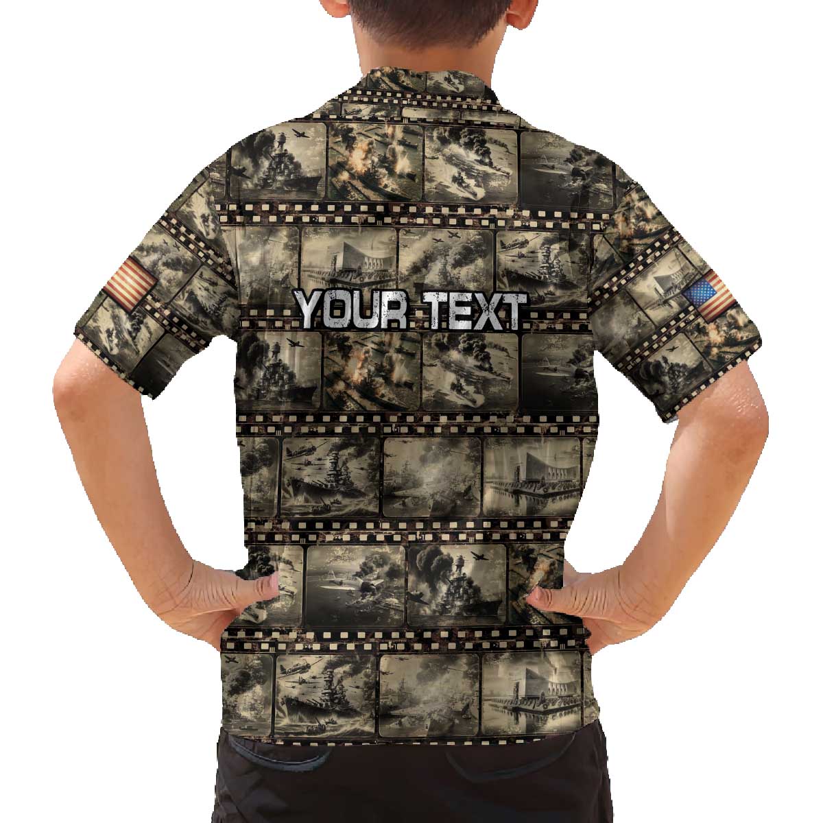 Pearl Harbor Remembrance Day Personalized Family Matching Off The Shoulder Long Sleeve Dress and Hawaiian Shirt Memories of December 7 with Red Poppy Lei LT03 - Polynesian Pride