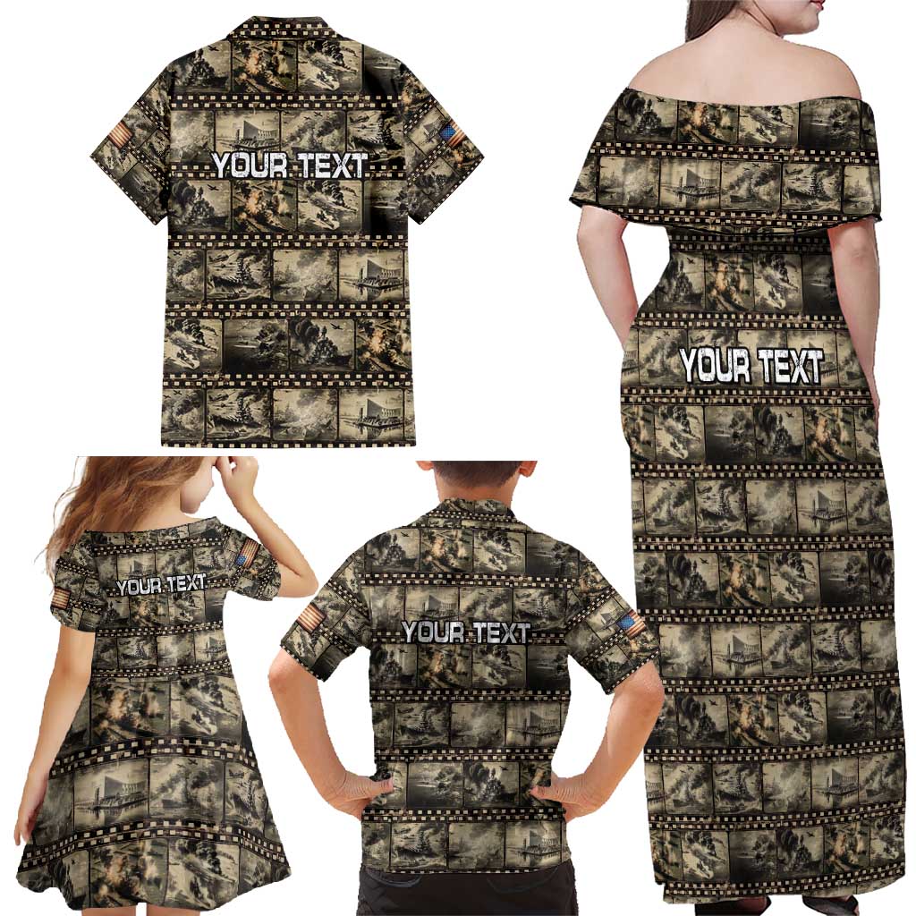 Pearl Harbor Remembrance Day Personalized Family Matching Off Shoulder Maxi Dress and Hawaiian Shirt Memories of December 7 with Red Poppy Lei LT03 - Polynesian Pride