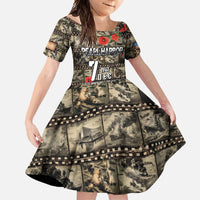 Pearl Harbor Remembrance Day Personalized Family Matching Summer Maxi Dress and Hawaiian Shirt Memories of December 7 with Red Poppy Lei LT03 Daughter's Dress Beige - Polynesian Pride